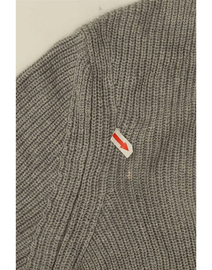 Zara Pull Col Zippé Homme Gris Moyen Coton