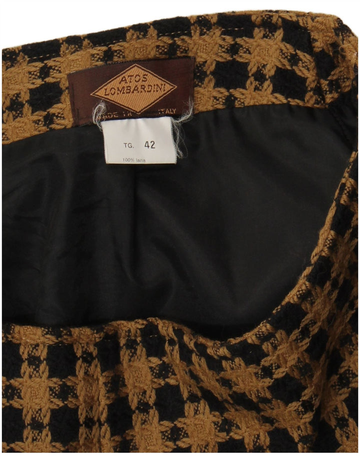 Atos Lombardini Mini-jupe Femme IT 42 Medium W28 Laine à carreaux marron