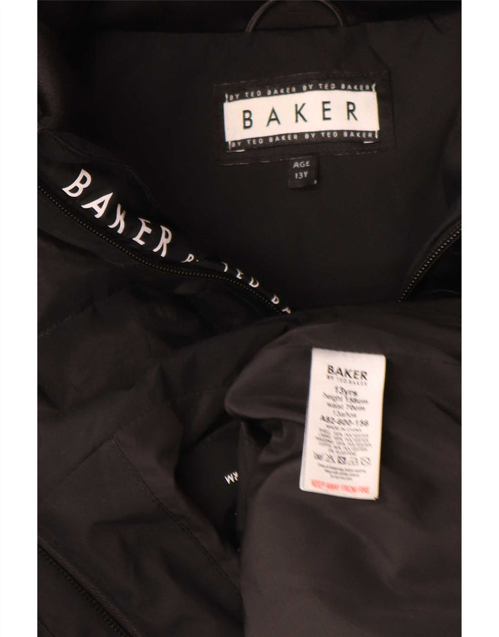 Ted Baker Veste matelassée à capuche graphique pour garçon 12-13 ans Noir Polyester