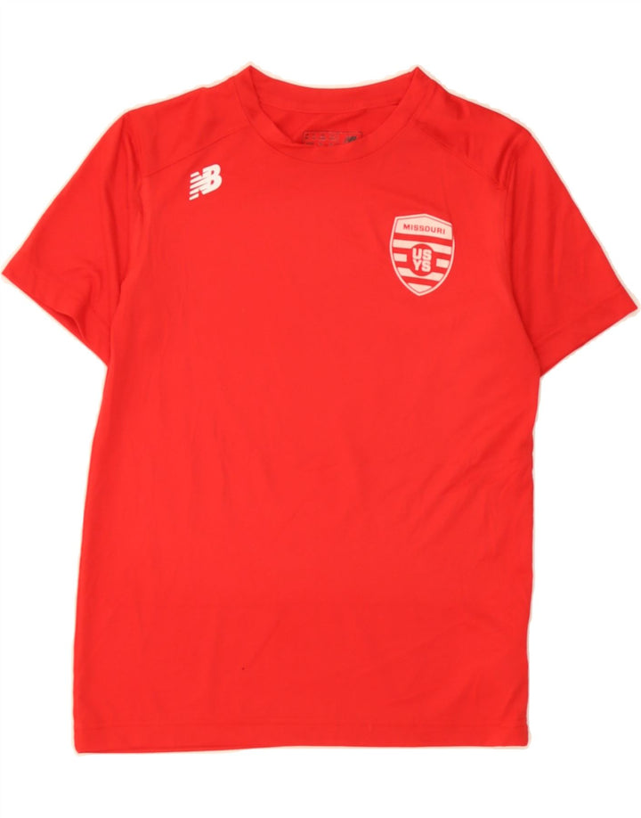 NEW BALANCE Boys Graphic T-Shirt Top 13-14 Years Red Polyester Vintage New Balance and Second-Hand New Balance from Messina Hembry 
