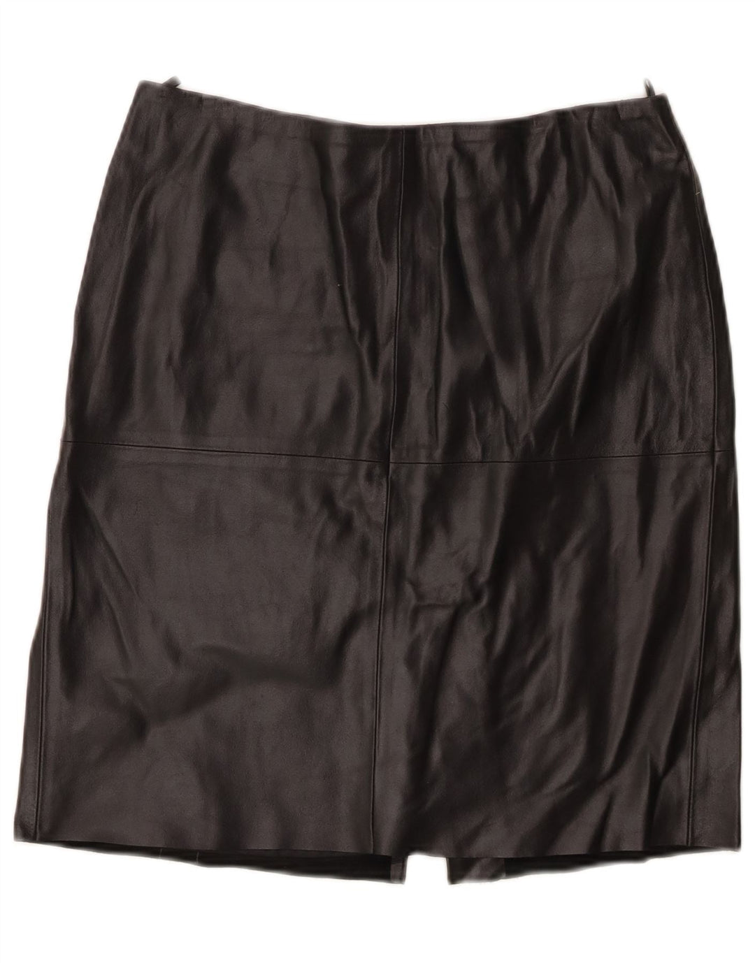 Benetton Jupe En Cuir Femme IT 44 Medium W30 Cuir Noir