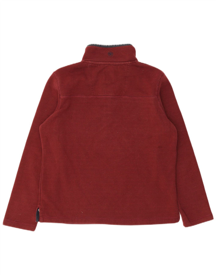 Fat Face Sweat-shirt à col boutonné pour homme en coton bordeaux Taille L