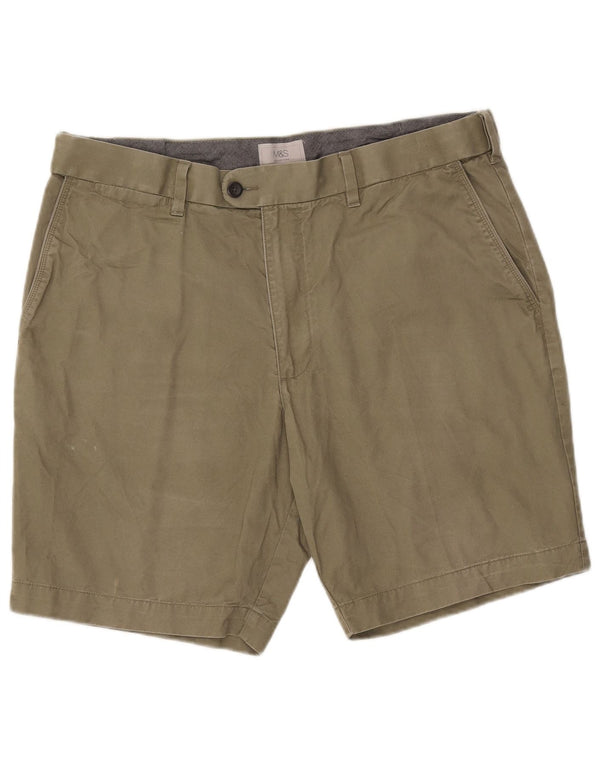 Marks & Spencer Short Chino Homme W38 XL Vert Coton