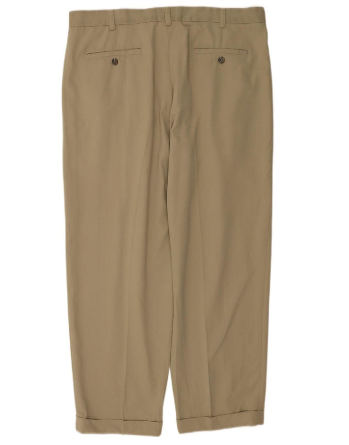 Izod Pantalon de costume pour homme W38 L30 Beige Polyester