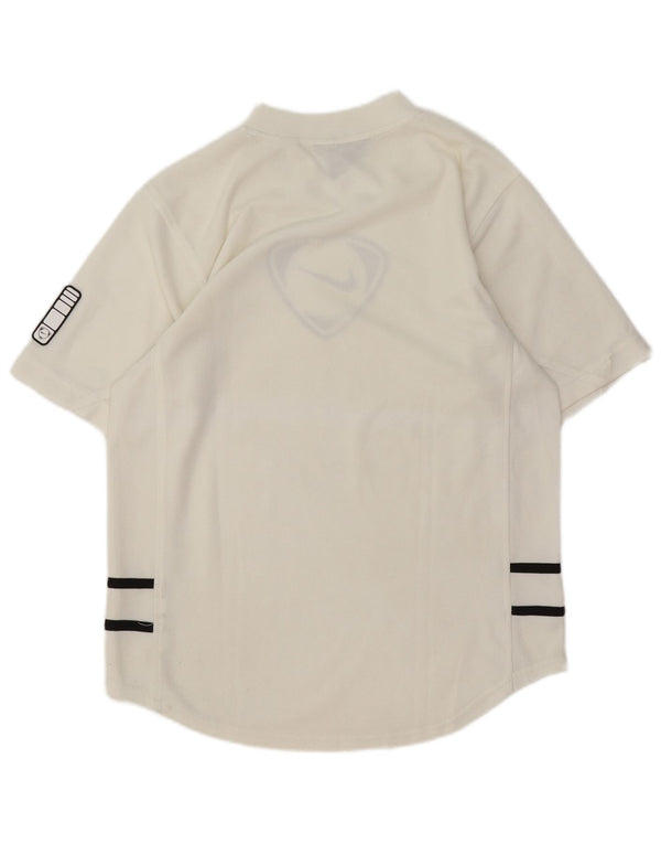 Nike T-shirt graphique pour homme UK 36/38 Petit blanc rayé en polyester