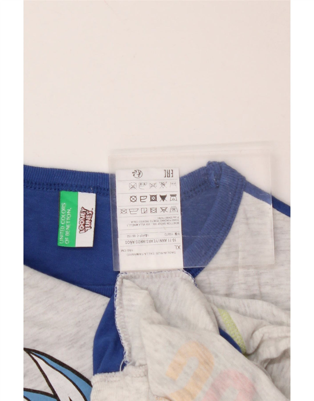 BENETTON Pull à col rond Looney Tunes pour garçon 10-11 ans XL Gris