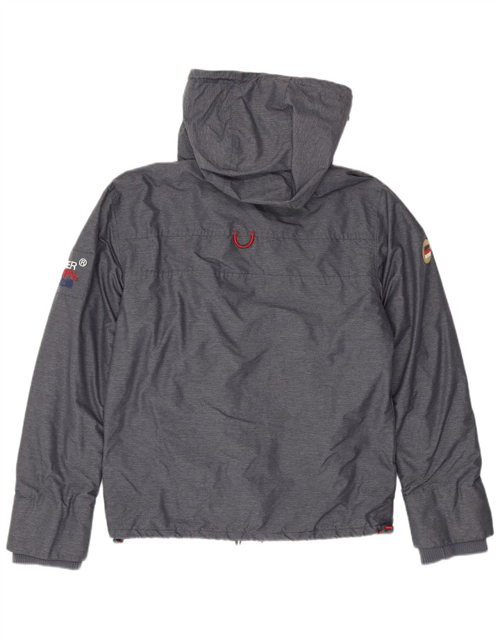 SUPERDRY Veste coupe-vent à capuche pour hommes UK 38 Gris Moyen Polyester