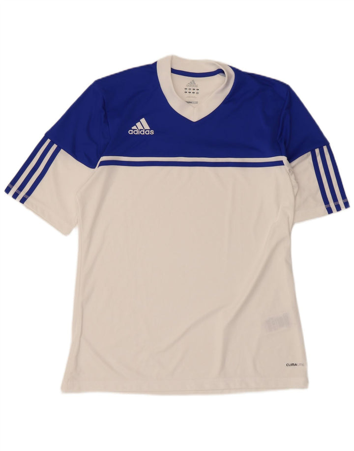 Adidas Hommes Climalite T-Shirt Haut Moyen Blanc Colorblock Polyester