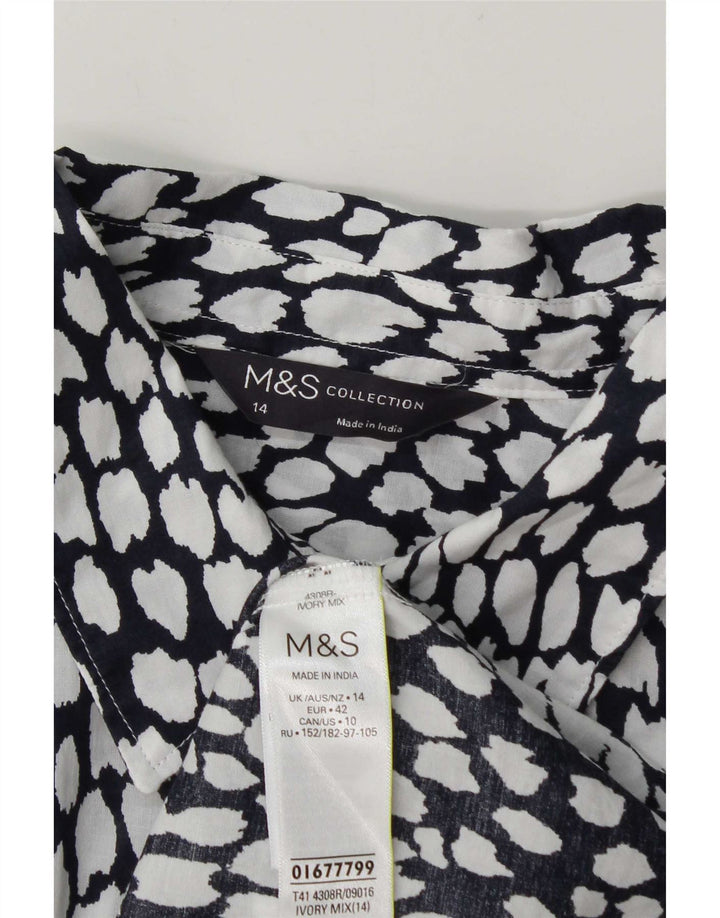 Marks & Spencer Chemise Femme UK 14 Grand Coton à Pois Blanc