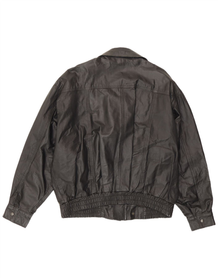 veste en cuir homme vintage UK 42 XL Noir
