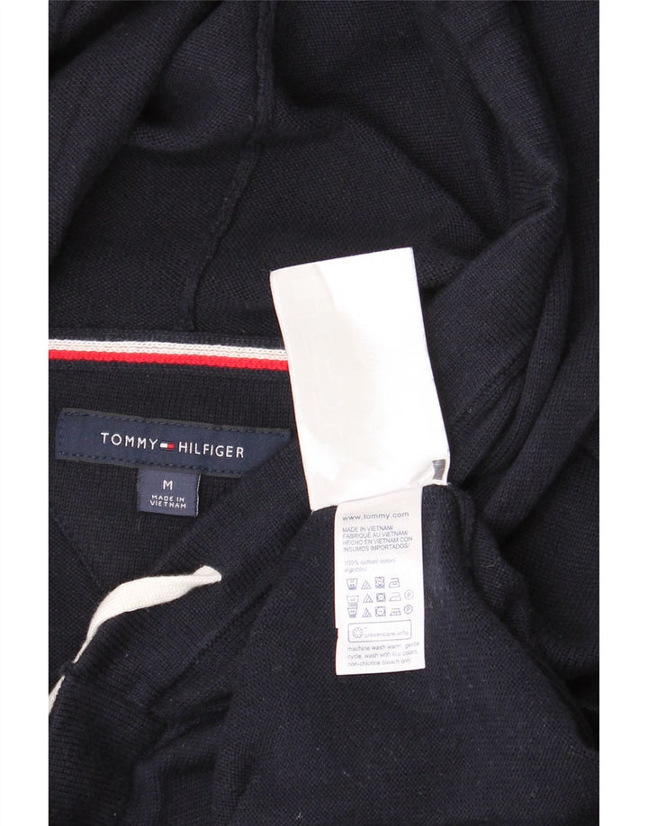 Tommy Hilfiger Pull à capuche boutonné pour homme en coton bleu marine moyen