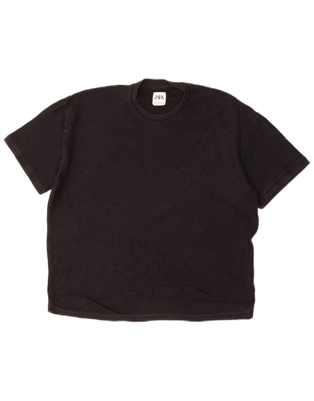 ZARA Homme T-Shirt Top Petit Noir Coton