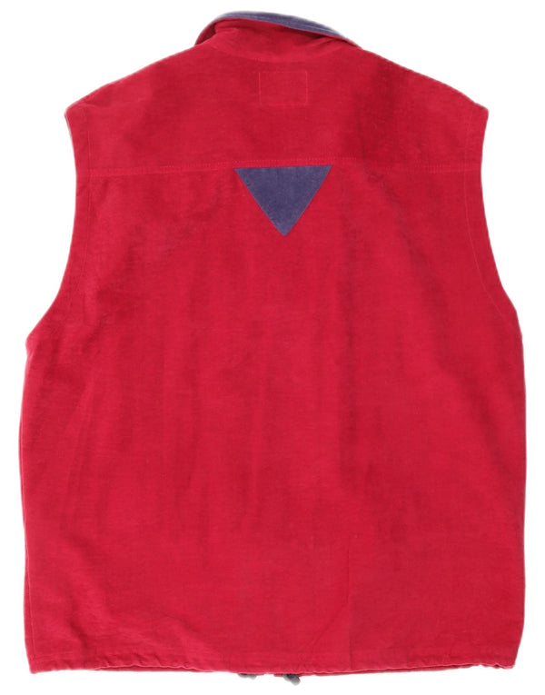 MC Kee's Veste de survêtement sans manches en velours pour homme, grand color block rose