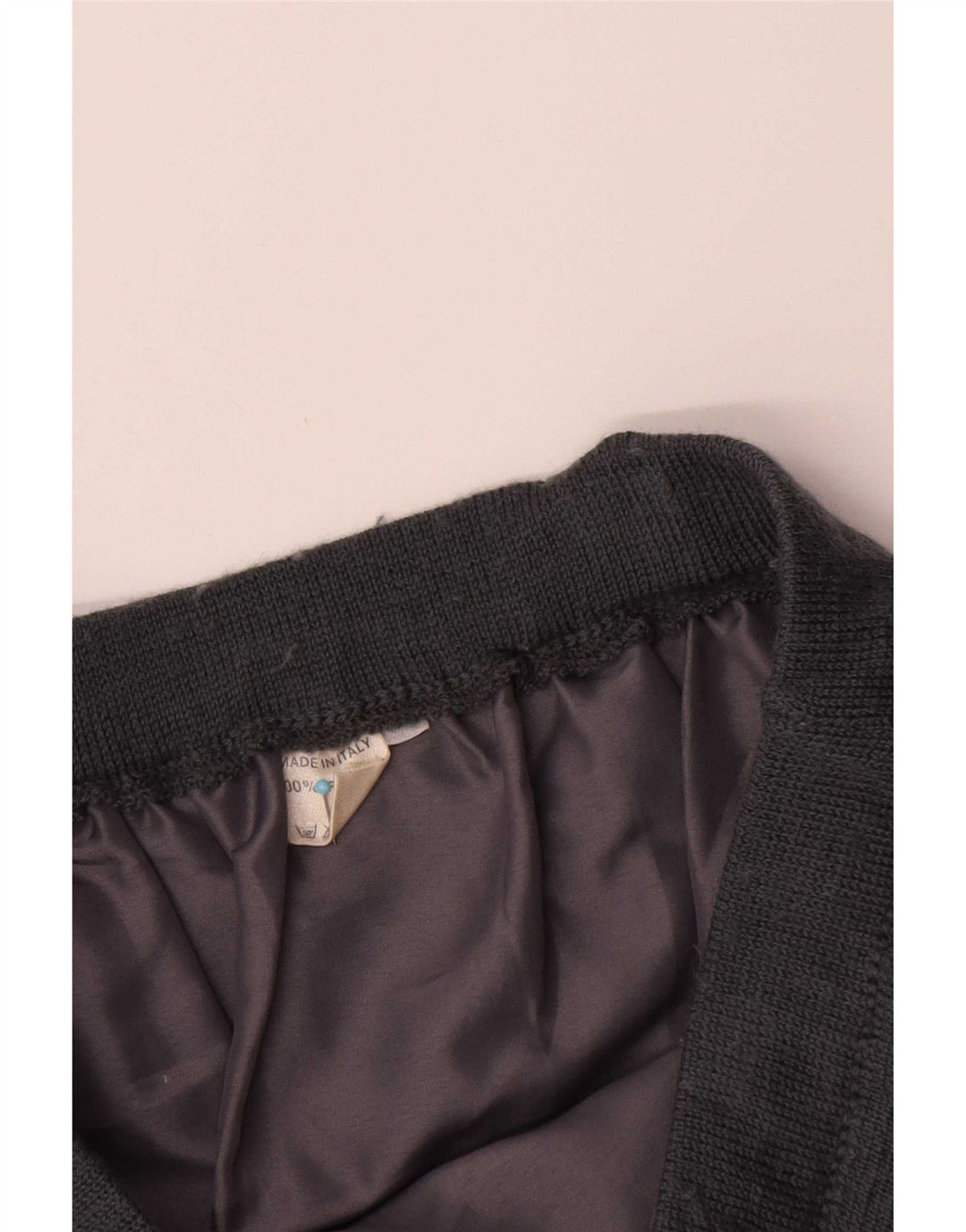 vintage Femme Tricot Jupe Droite W30 Laine Gris Moyen