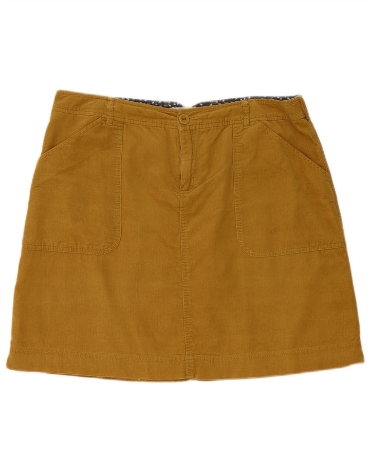 WHITE STUFF Mini jupe en velours côtelé pour femme UK 12 Medium W32 Coton jaune