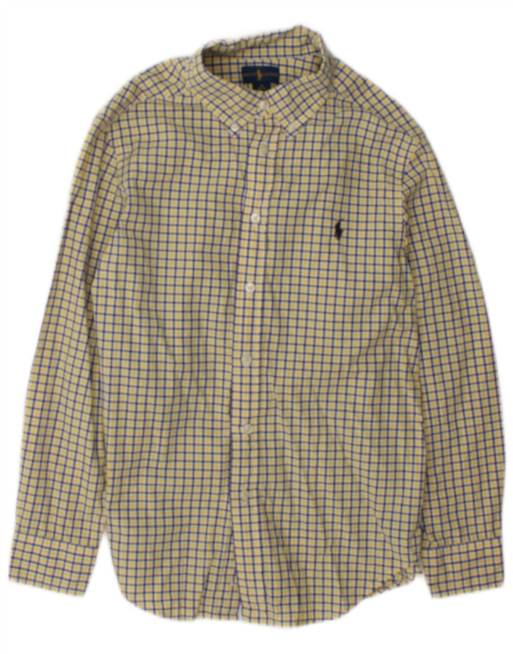 Ralph Lauren Chemise Garçon 10-11 ans Coton à Carreaux Jaune Moyen