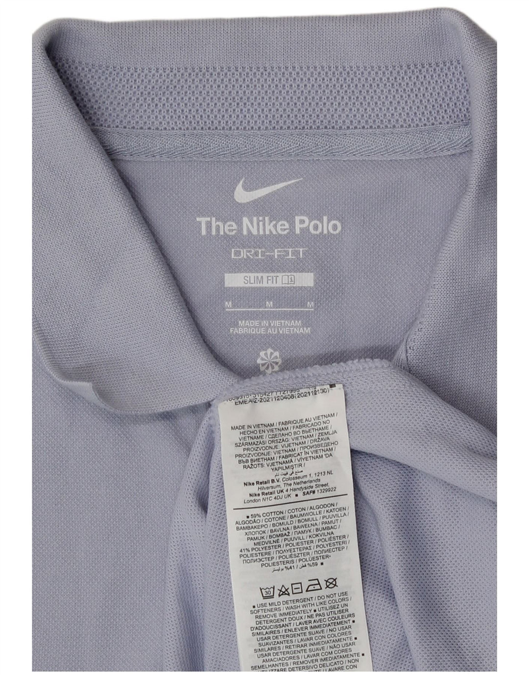 Nike Polo Slim Fit Homme Violet Moyen Coton
