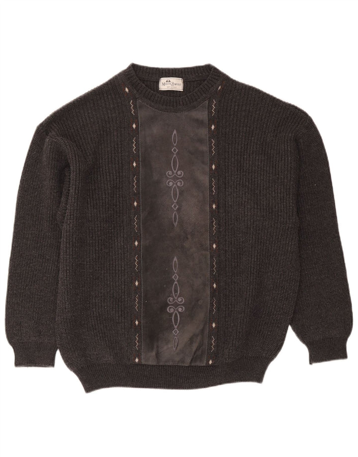 Montezemolo Pull à col rond pour homme Grand gris classique