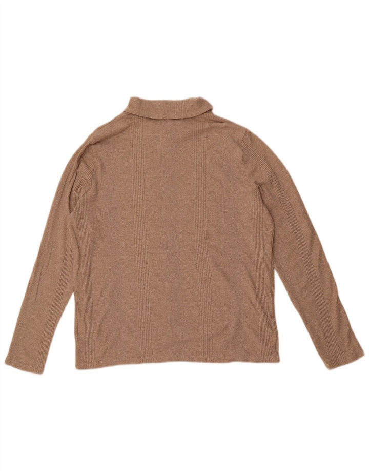 Marks & Spencer Haut chemisier à col roulé pour femme UK 16 Grand coton beige
