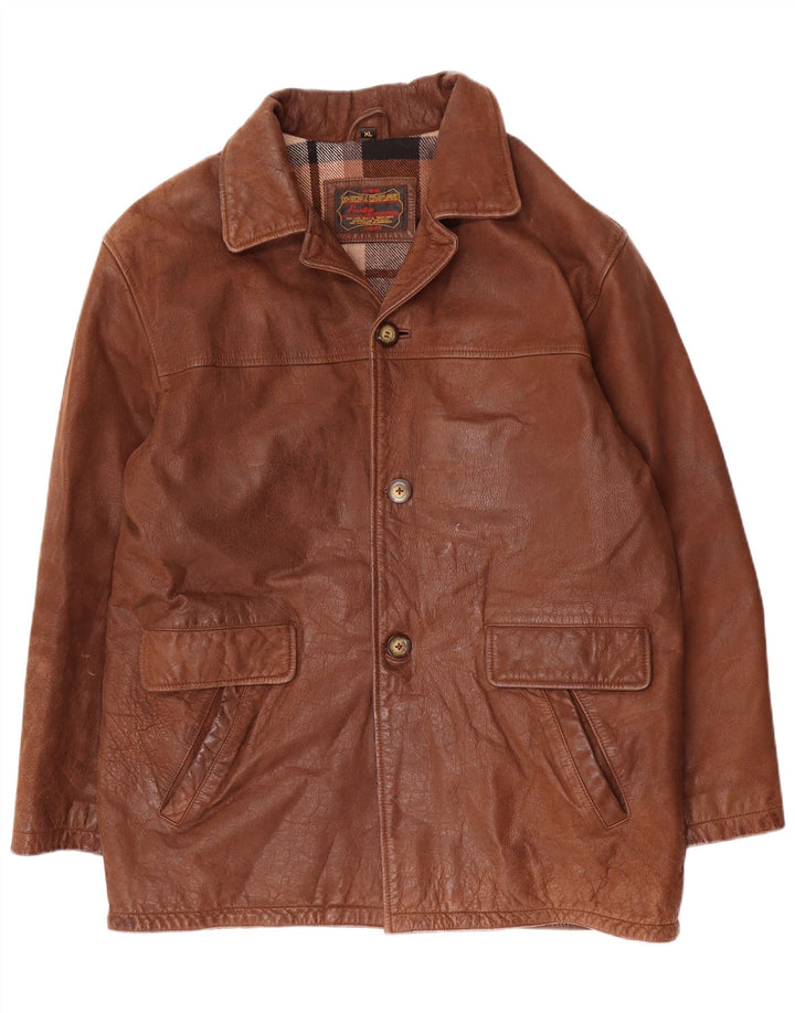 veste en cuir homme vintage UK 42 XL Cuir Marron