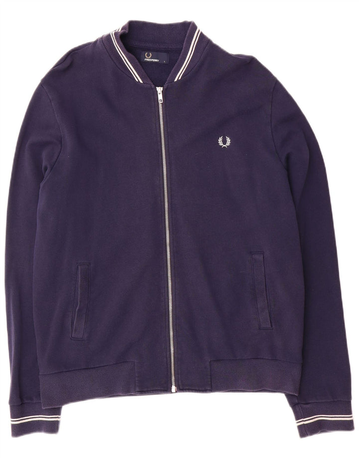 Fred Perry Veste de survêtement pour homme en coton bleu marine Taille L