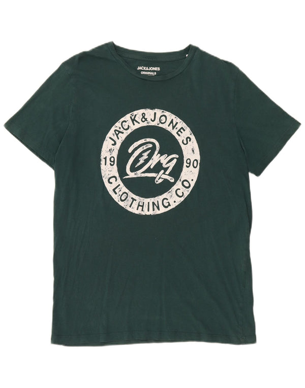 Jack & Jones Mens Regular Fit Graphic T-Shirt Top Large Vert Coton