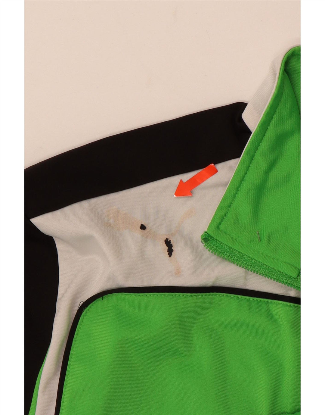 PUMA Veste de Survêtement Garçon 15-16 ans Vert Colorblock Polyester