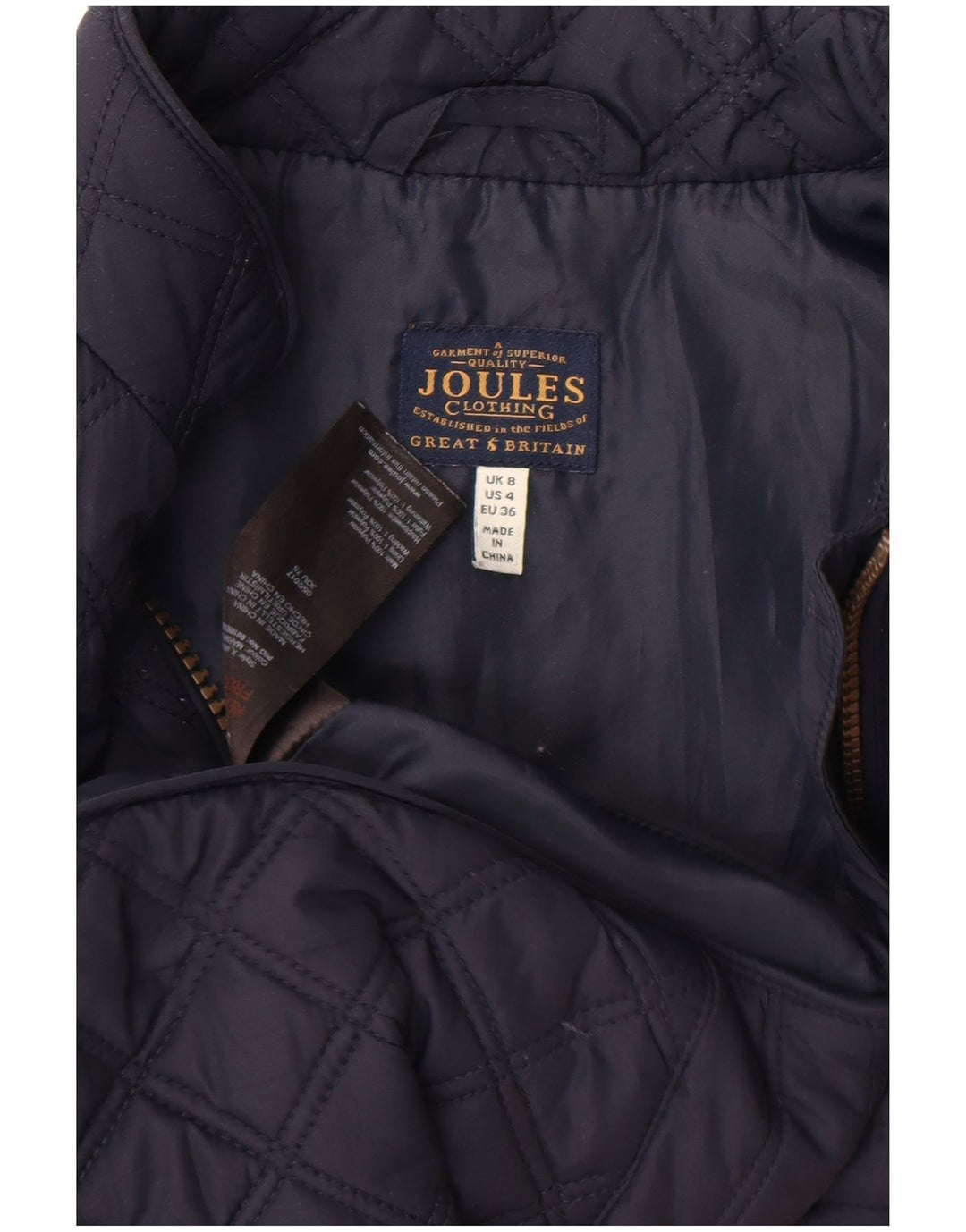 Joules Gilet matelassé pour femme UK 8 Small Bleu marine Polyester