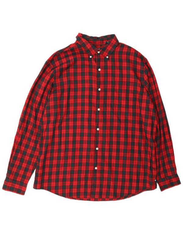 Chaps Chemise en flanelle pour homme 2XL Rouge à carreaux en coton