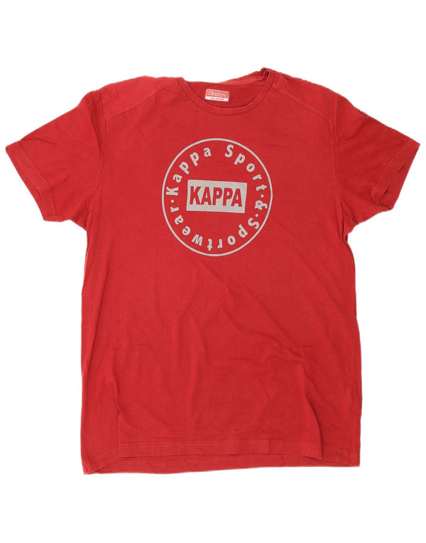 Kappa T-Shirt Graphique Homme Top 2XL Rouge Coton