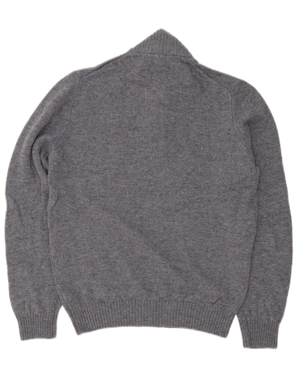 Marks & Spencer Pull Col Zippé Homme Gris Moyen Laine d'Agneau
