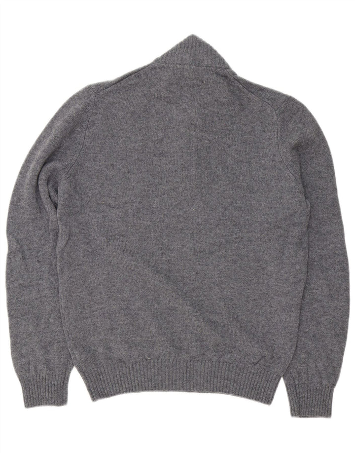 Marks & Spencer Pull Col Zippé Homme Gris Moyen Laine d'Agneau