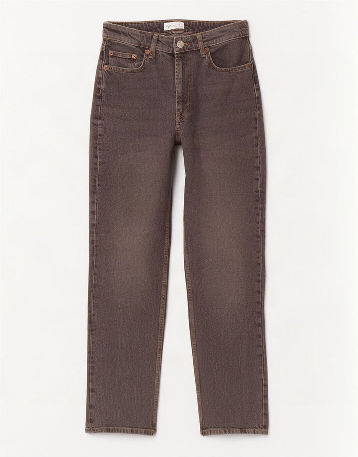 Zara Jean droit femme EU 40 Medium W30 L29 Gris