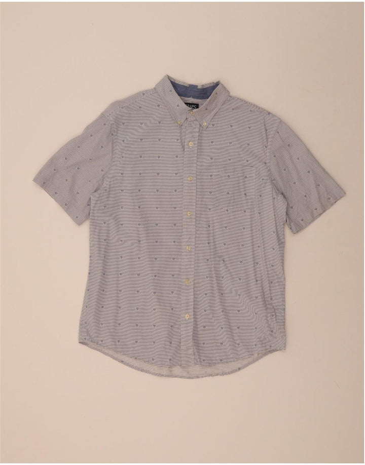 Chaps Chemise à manches courtes pour homme en coton rayé bleu marine