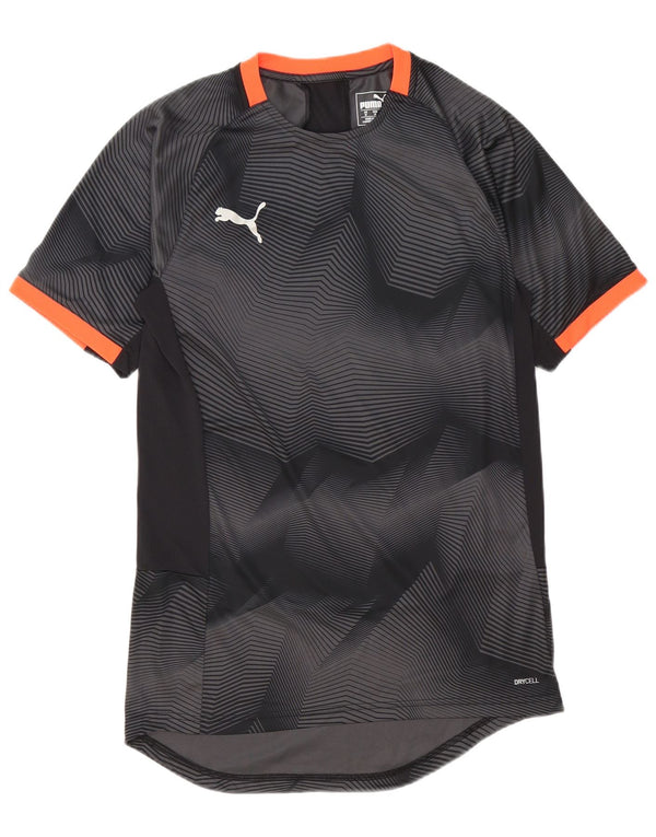 Puma T-Shirt Top Homme Gris Moyen Géométrique