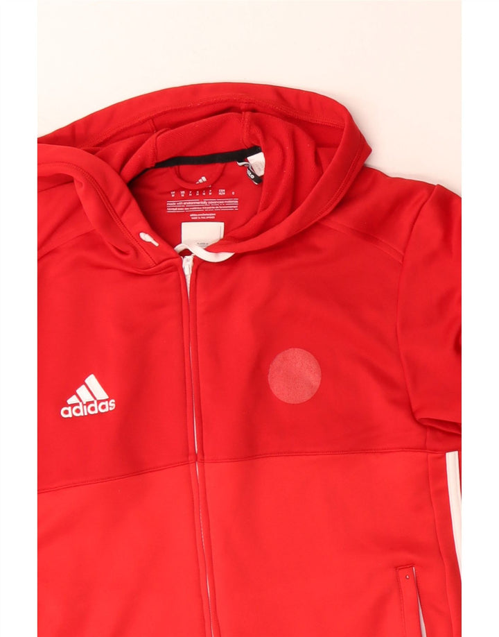 Adidas Pull à capuche zippé Climalite pour homme en polyester rouge moyen