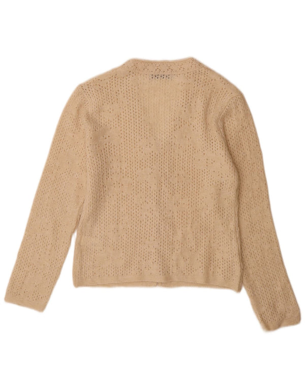 Zara Femme Cardigan Pull UK 18 XL Beige Acrylique