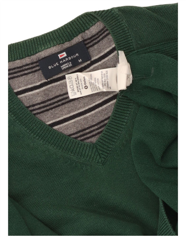 Marks & Spencer Pull Blue Harbor Col V Homme Vert Moyen Coton