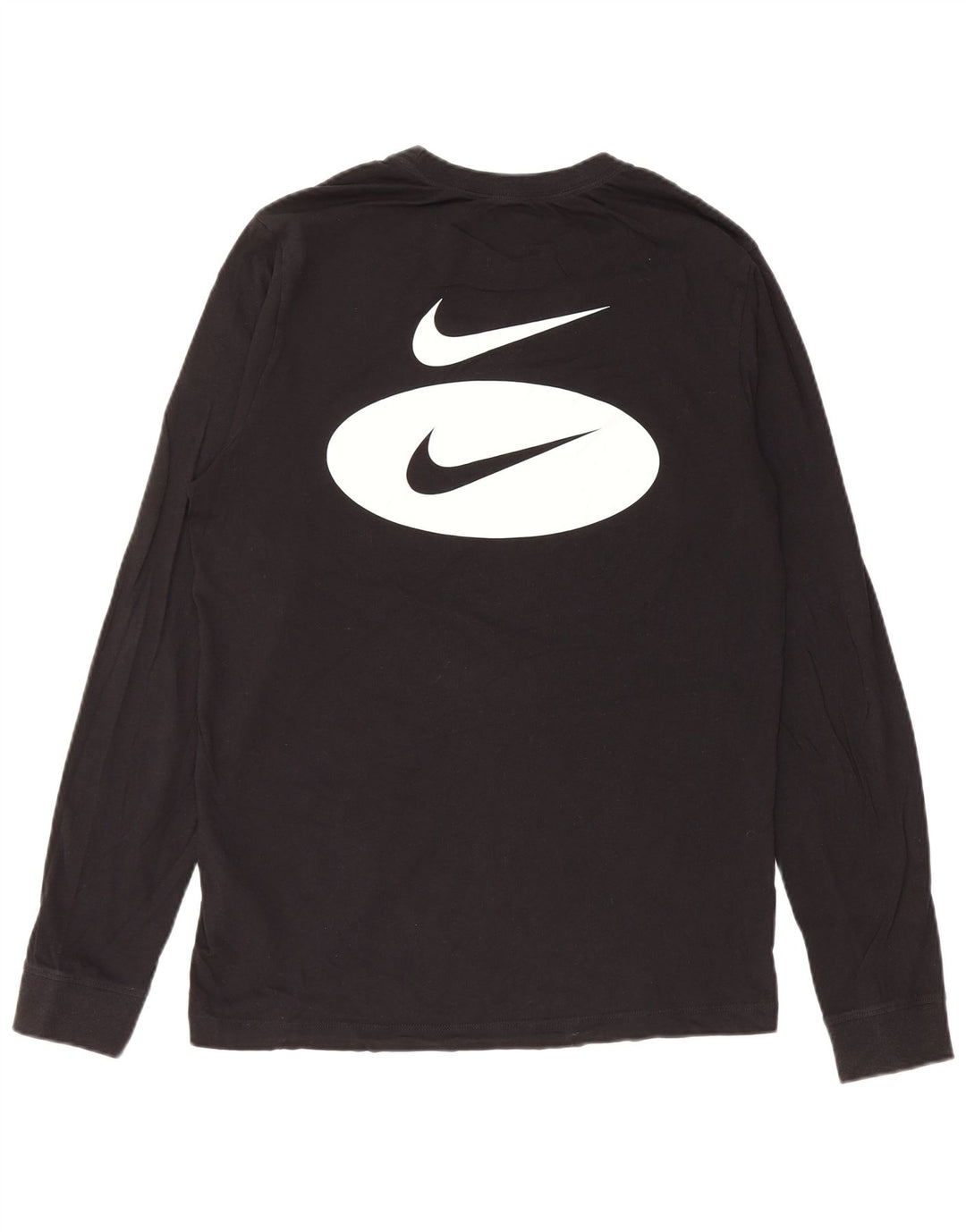 Nike Haut graphique à manches longues pour homme Petit coton noir