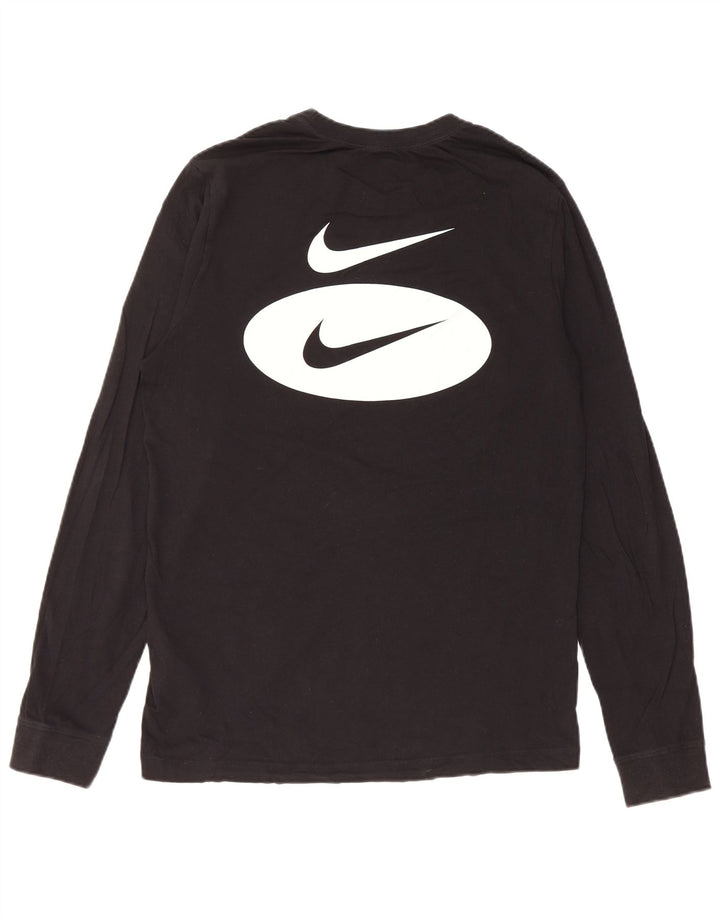 Nike Haut graphique à manches longues pour homme Petit coton noir