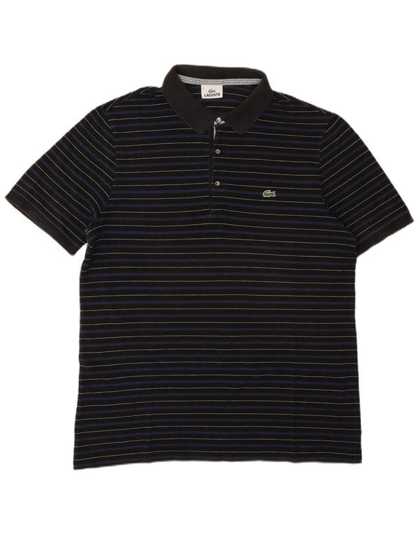 Lacoste Polo Homme Taille 6 XL Bleu Marine Rayé Lyocell