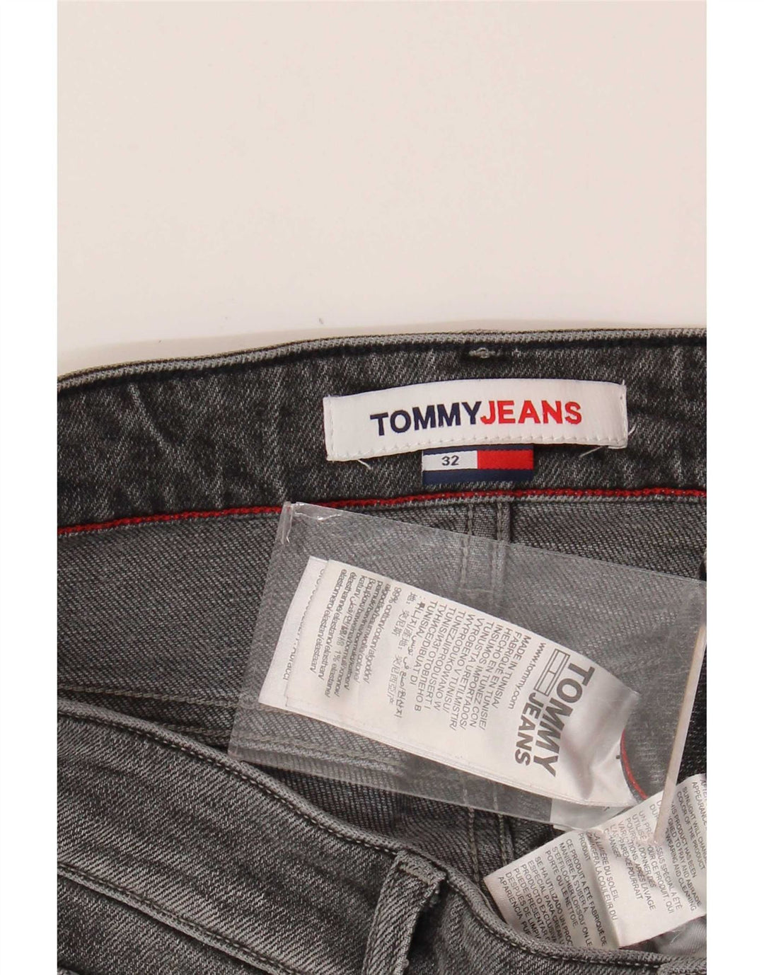 Tommy Hilfiger Short en Jean W32 Homme Gris Moyen Coton