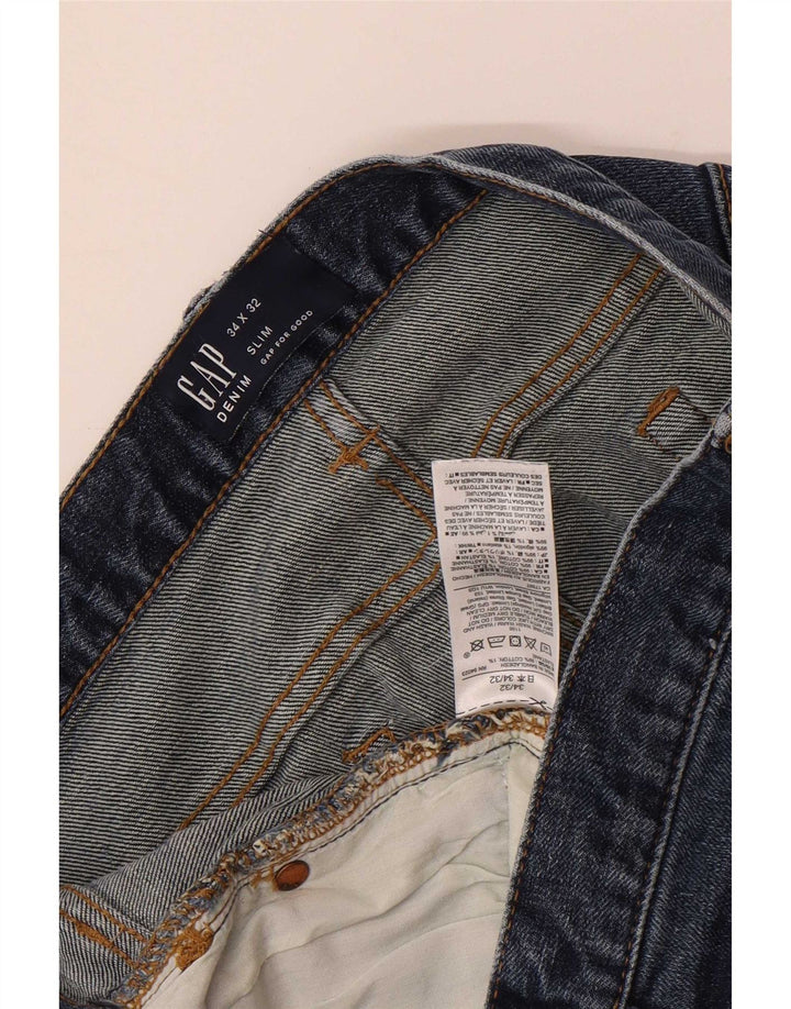 Gap Jean slim effet vieilli W34 L32 bleu coton