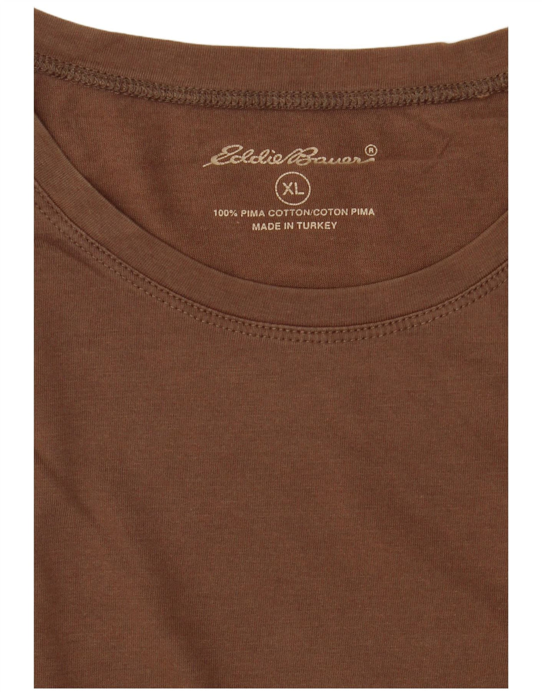 EDDIE BAUER T-Shirt Homme Top XL Marron Coton