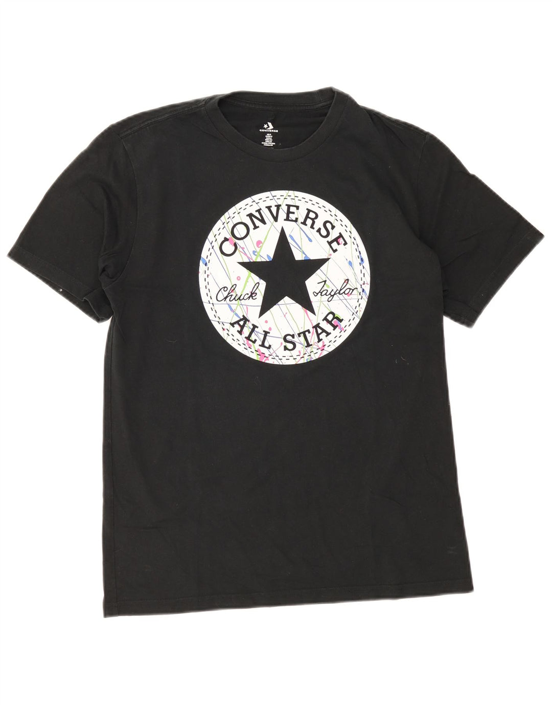 Converse Chuck Taylor Graphic T-Shirt Haut Petit Noir Coton Homme
