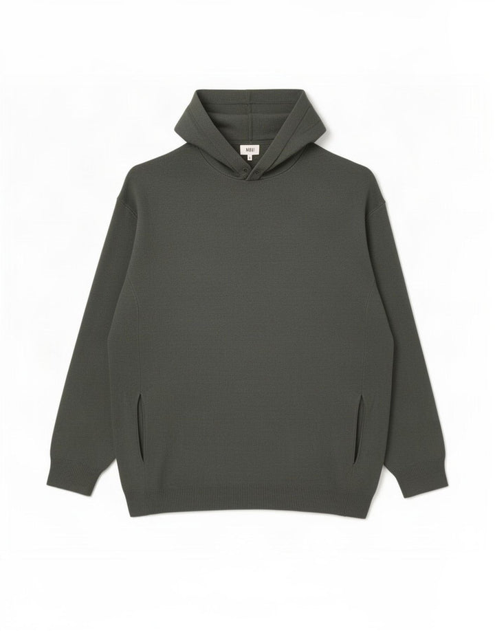 Zara Pull à capuche pour homme Large Gris Viscose