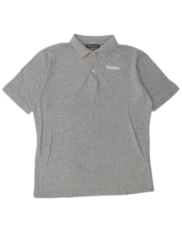Kappa Polo Homme Large Gris Moucheté Coton