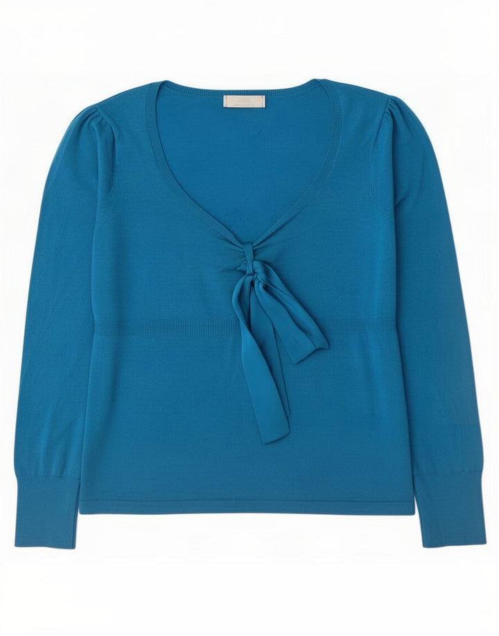 Marks & Spencer Haut stretch à manches longues pour femme UK 44 Bleu moyen Viscose