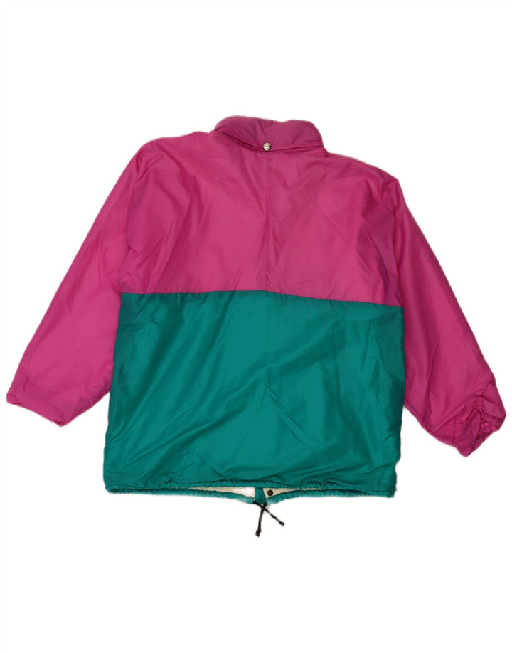 Veste de pluie vintage pour hommes UK 38 Polyester colorblock rose moyen