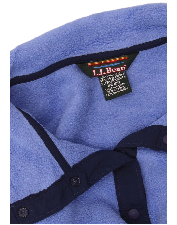 L.L.BEAN Pull polaire à col boutonné pour femme UK 14 Bleu moyen Polyester
